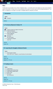 Browse the course menu