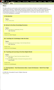 Browse the course menu